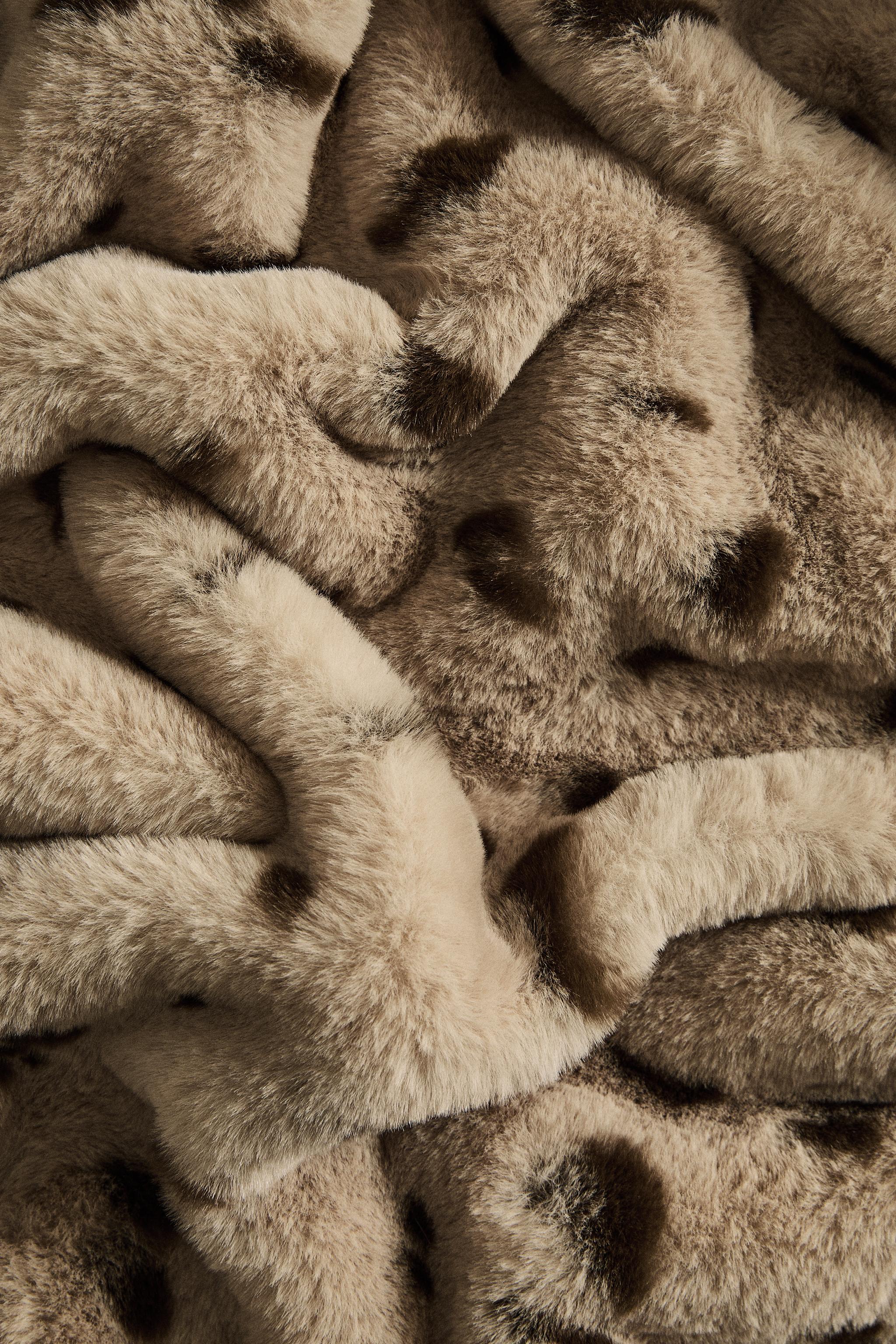 COUVERTURE IMITATION FOURRURE IMPRIMÉ ANIMAL